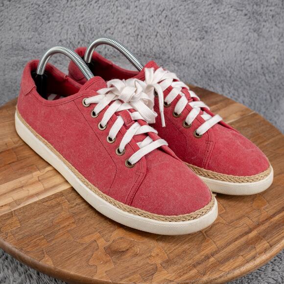 Vionic Shoes Women's 10 Sunny Hattie Canvas Sneakers Lace Up Braided Rope Red - Picture 1 of 8